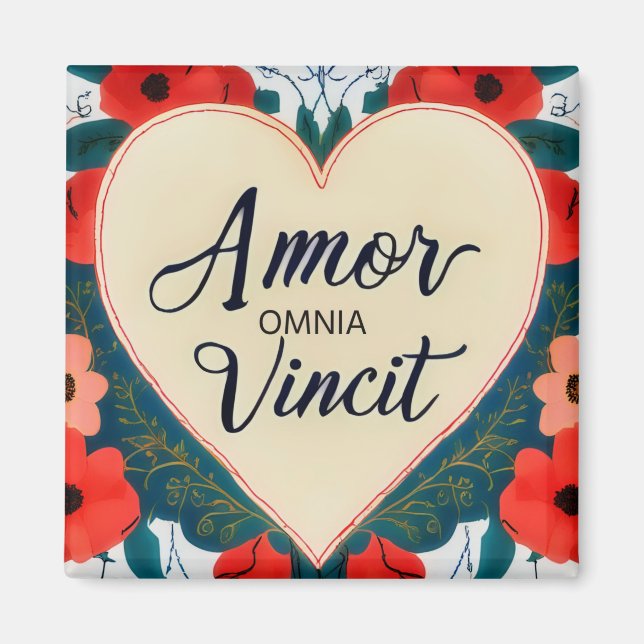 Kärlek Omnia Vincit - citat Magnet (Framsidan)