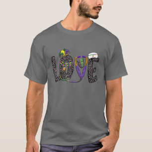 Kärlek oncology Nurse Leopard Mardi Gras Festival T Shirt