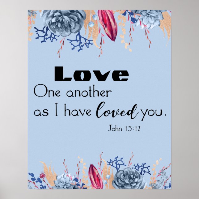 Kärlek One Two Bible Verse Poster (Framsidan)