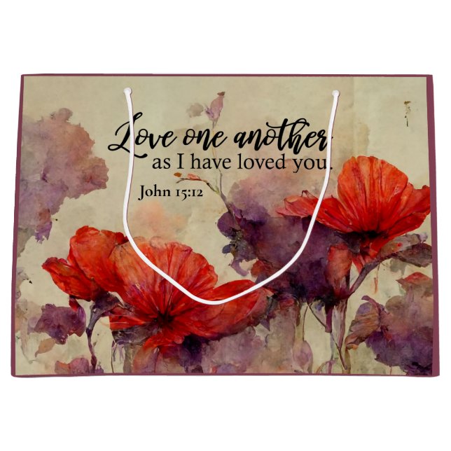 Kärlek One Two Bible Verse Red Lila Blommigt (Framsidan)