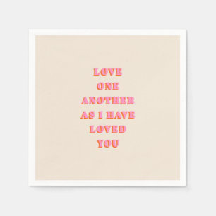 Kärlek One Two John 13 34 Bible Verse Scripture Pappersservett