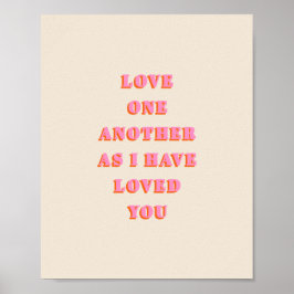 Kärlek One Two John 13 34 Bible Verse Scripture Poster