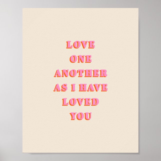 Kärlek One Two John 13 34 Bible Verse Scripture Poster (Framsidan)