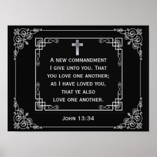 Kärlek One Two John 13:34 Poster