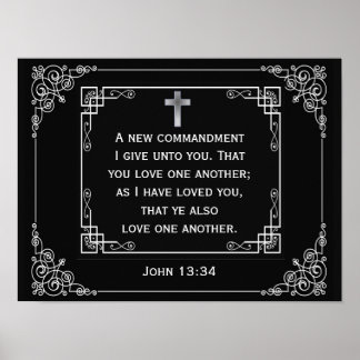 Kärlek One Two John 13:34 Poster
