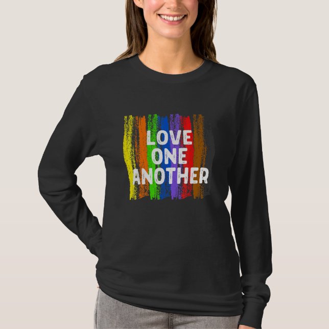 Kärlek One Two Kindness Peace Equality Inclusion T Shirt (Framsida)