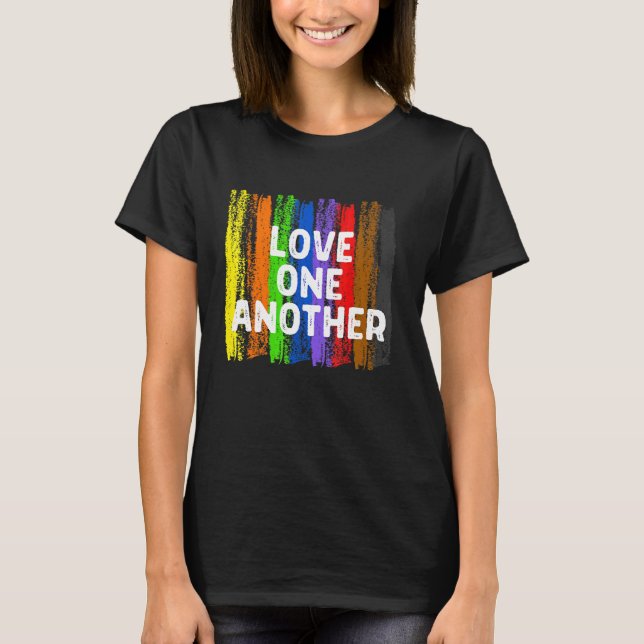 Kärlek One Two Kindness Peace Equality Inclusion T Shirt (Framsida)