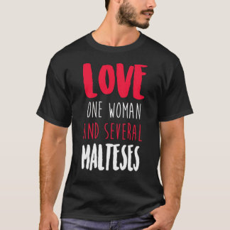 Kärlek One Woman och flera malteser T Shirt