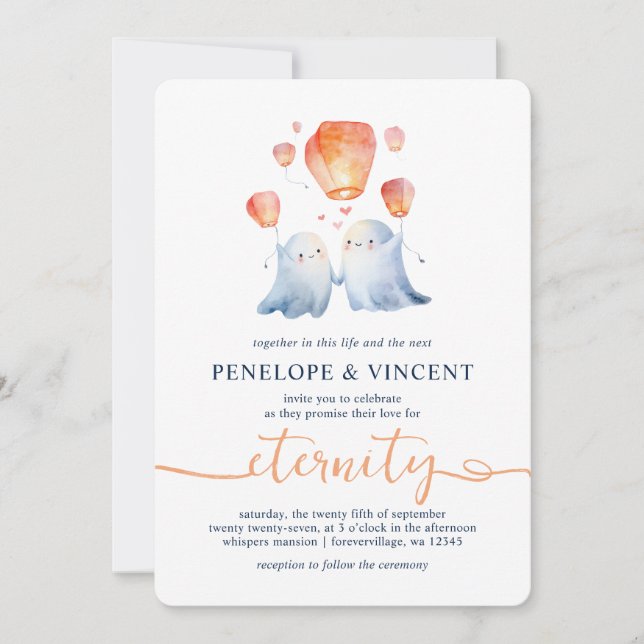 Kärlek önskar lanternor och inbjudan till Spöken b (Framsida)