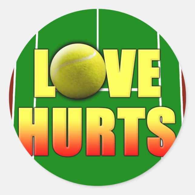Kärlek Ontr, Funny Tennis Runt Klistermärke (Framsida)