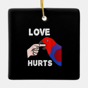 Kärlek Ontr kvinnlig eclectus parrot Julgransprydnad Keramik