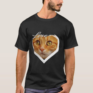 Kärlek Orange Tabby Kattunge Älskare T Shirt