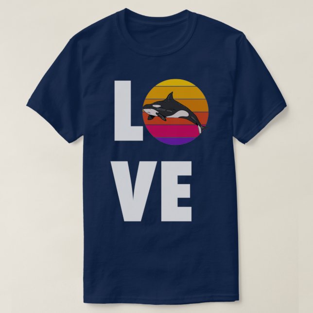 Kärlek Orca Killer Whale Orca Älskare Beach T Shirt (Design framsida)