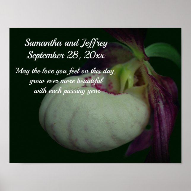 Kärlek Orchid Flower Personlig Bröllop Poster (Framsidan)