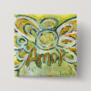 Kärlek Ord Angel Art Pin Pendant Buttons Knapp