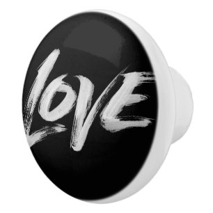 KÄRLEK Ord Calligraphy Elegant Lettering Black Knopp