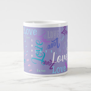 Kärlek Ord Grafiti Repeat Ord (Anpassadet) Jumbo Mugg