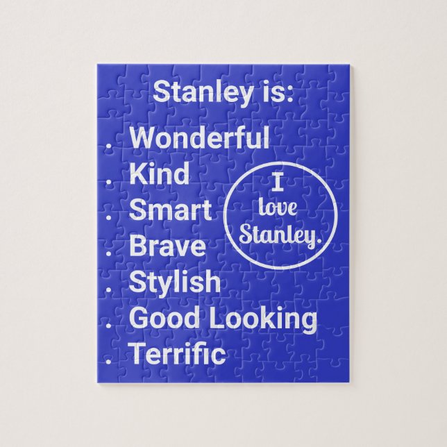 Kärlek & Ord i blått och vitt Pussel (Vertikal)