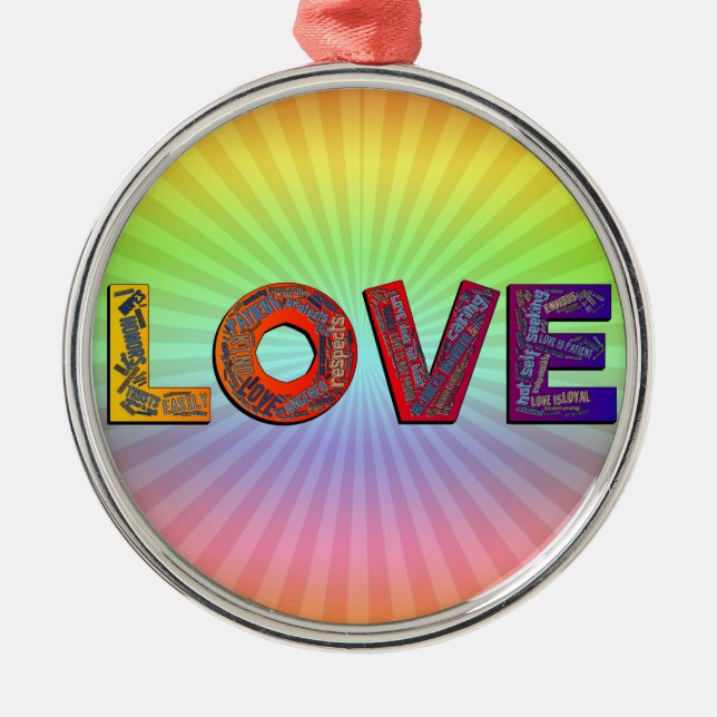 KÄRLEK ORD JULGRANSPRYDNAD METALL (Framsidan)