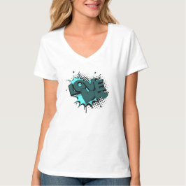 Kärlek ord med hjärtan i grönten färg t shirt