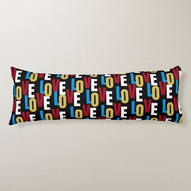Kärlek ord mönster kroppskudde (Framsidan)