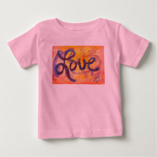 Kärlek Ord Sunset Golden Glow Glitter Art T-Shirts