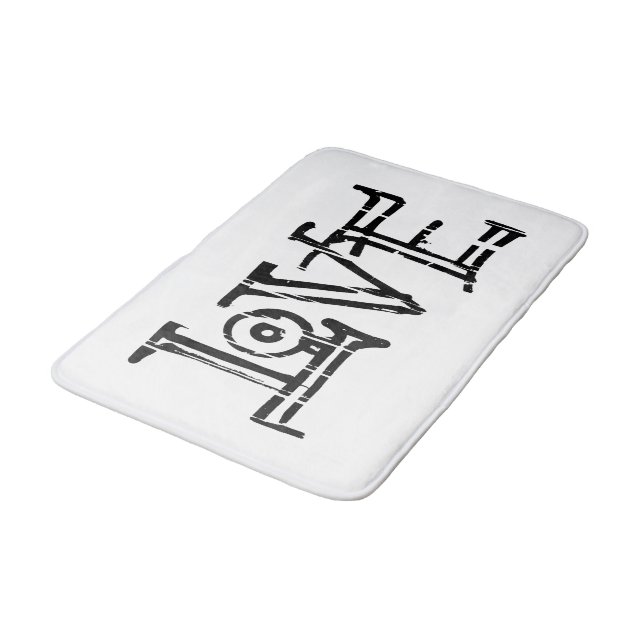 Kärlek ord typografi badrumsmatta (Vinklad)