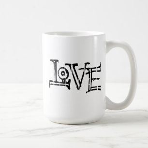 Kärlek ord typografi kaffemugg