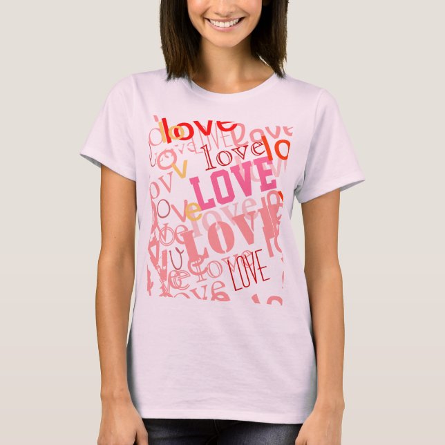 kärlek ord typografi mönster t-shirt (Framsida)