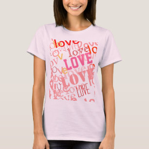 kärlek ord typografi mönster tee