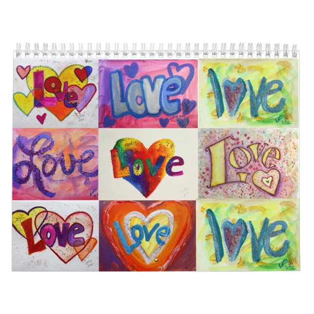 Kärlek Ord XOXO Art Paintings Calendar Kalender (Omslag)