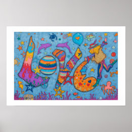 "Kärlek" originalteckning av Cindy Higby Poster