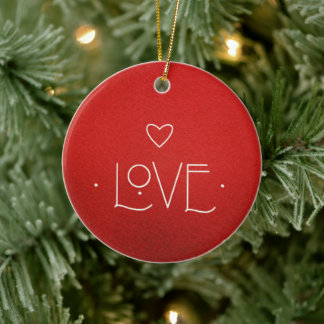 KÄRLEK Ornament, MED MEDDELANDE OM PERSONLIG PÅ BA Julgransprydnad Keramik