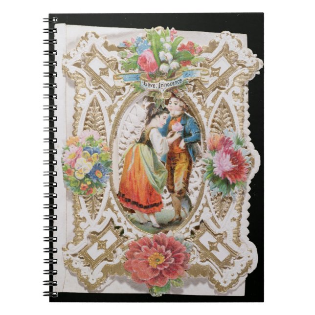 Kärlek oskuld, valentinkort, c.1870 (färgli anteckningsbok med spiral (Framsidan)