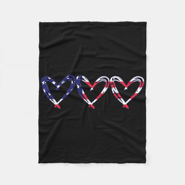 Kärlek Oss Amerikansk Flagga Rolig 4:e Juli Oberoe Fleecefilt (Framsidan)
