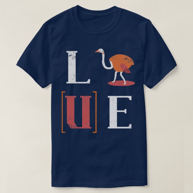 Kärlek Ostrich T Shirt (Design framsida)
