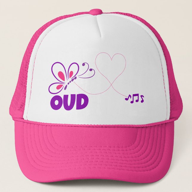 Kärlek Oud Rosa Lila Fjäril Hjarta Keps (Framsida)