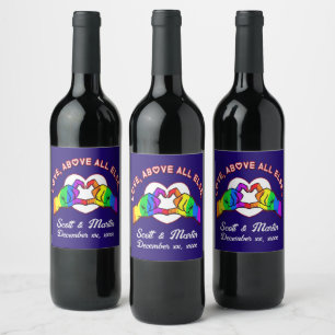 Kärlek över all annan Vin-etikett Vinflaska Etikett