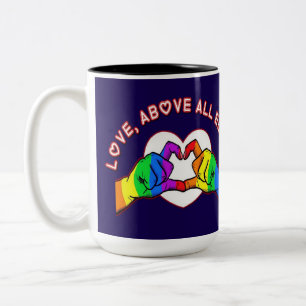 Kärlek över alla andra två-tonkaffe Mugg