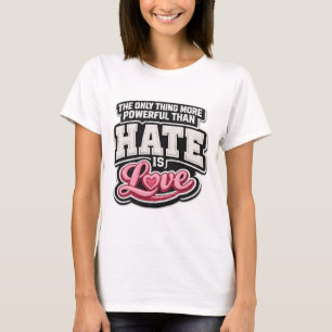 Kärlek Över Hat Broderi Stil Design – Alla hjärtan T Shirt