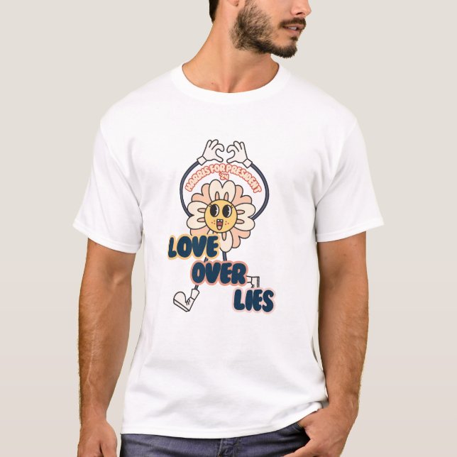 Kärlek över Liggra - Lycklig Flower - Kamala Harri T Shirt (Framsida)