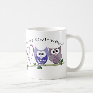 Kärlek Owl~ways, gulliga ugglakonstgåvor Kaffemugg