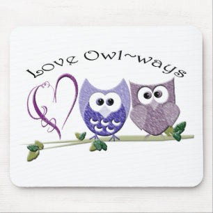 Kärlek Owl~ways, gulliga ugglakonstgåvor Musmatta