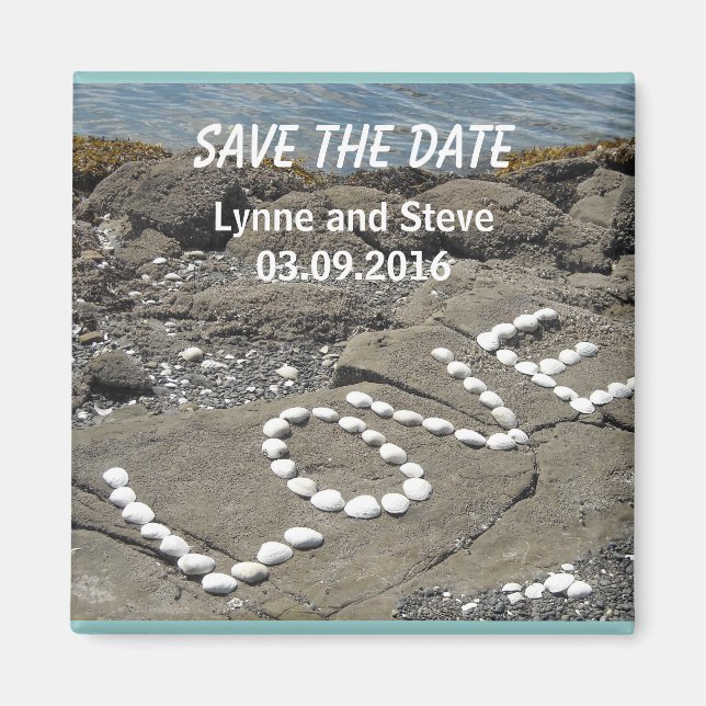 Kärlek på Beach Save the Date Magnet (Framsidan)