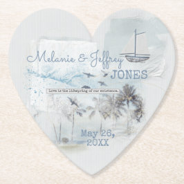 Kärlek på en beach underlägg papper