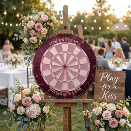 Kärlek på linjen Rosa marmor Romantiskt par Darttavla