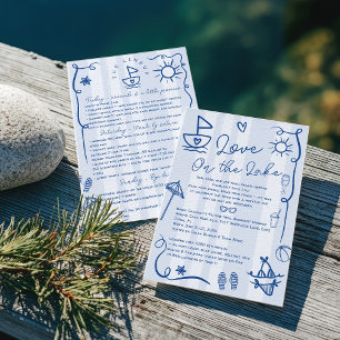 Kärlek på Sjö Blue Bachelorette Helg Inbjudningar