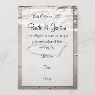 Kärlek på stranden (brun ton) inbjudningar