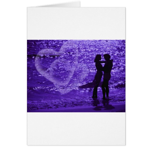 Kärlek på stranden hälsningskort (Framsidan)