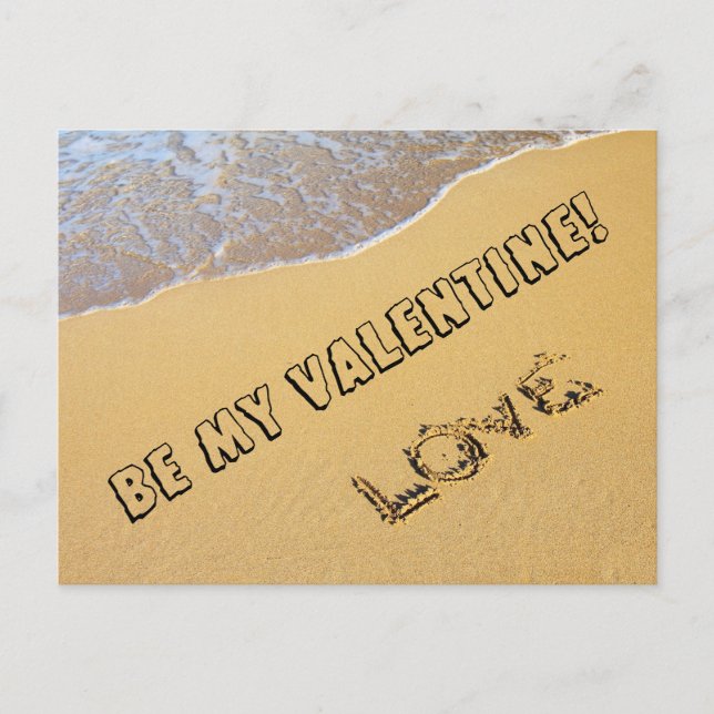 Kärlek på stranden Valentinkortet Helg Vykort (Framsida)